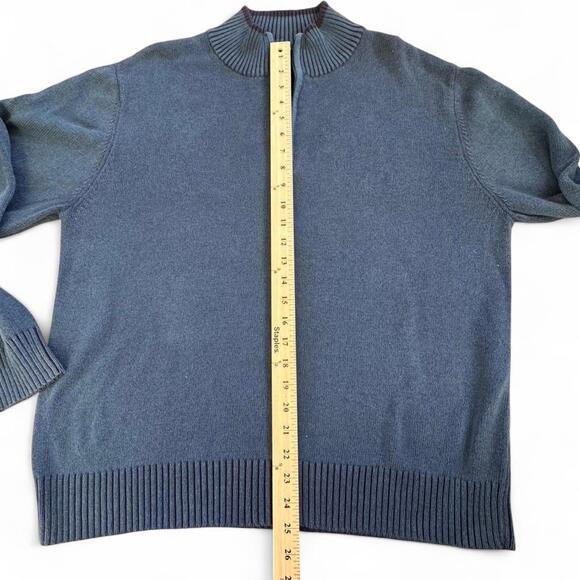 Structure classic blue cotton quarter zip sweater #preppy #minimalist - Picture 4 of 6